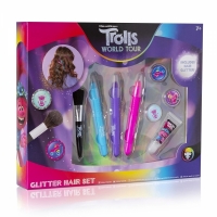 Set creta pentru par, 3 culori, cu sclipici Dreamworks Trolls 64-0015